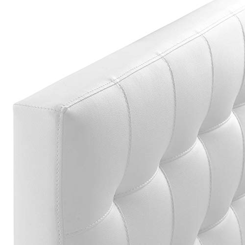 Image of Modway Lily Tufted Faux Leather Upholstered Twin Headboard in White