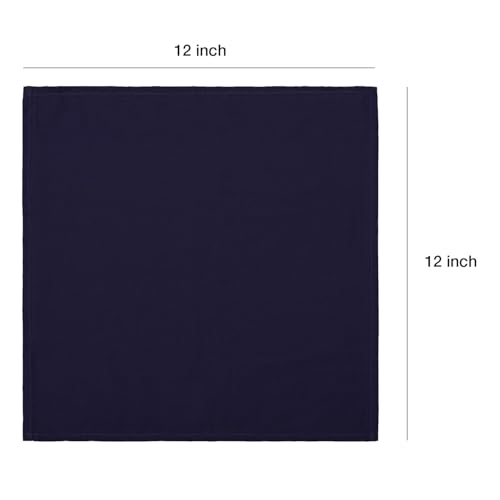 Image of 100% Cotton Dinner Napkins 12x12 Inch, Soft & Durable, Reusable Cloth Napkins for Dining, Events, and Everyday Use (Navy Blue, Set of 25 (12x12))