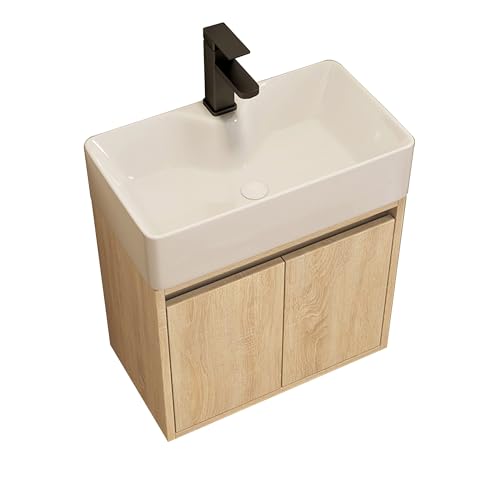 JOSIAHCQ Mueble de Baño Suspendido con Lavabo Pequeño para Espacios Reducidos(Small)