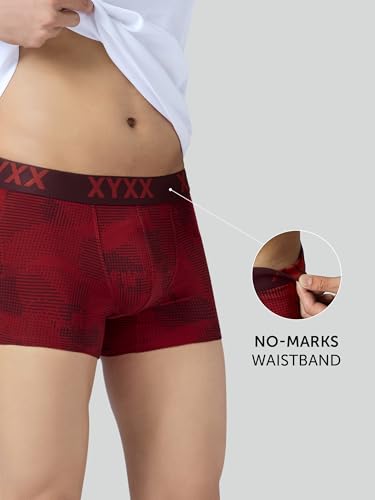 Image of XYXX Men's Cotton Modal Geometric Print Trunks | Antimicrobial, No-Marks Waistband Underwear for Men Combo (Pack of 2)