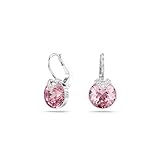 Swarovski Bella V Drop Earrings, Pink Round-Cut Crystals in a Rhodium-Finished Setting, Part of the Swarovski Bella Collection
