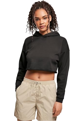 Urban Classics Ladies Oversized Cropped Hoody Black XS