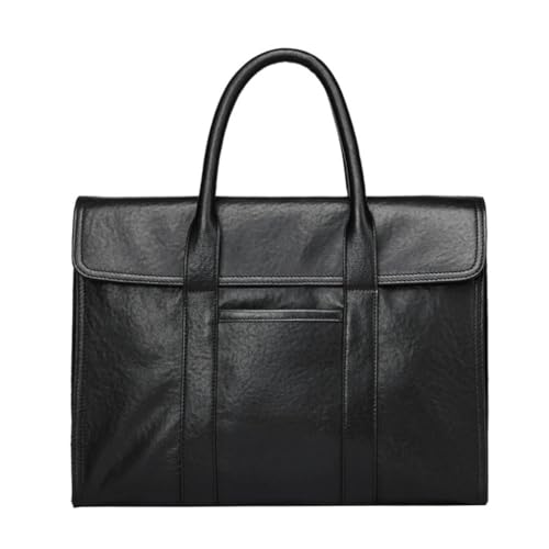 HBJWOV Men's handbag leather business briefcase large capacity computer bag cowhide office bag