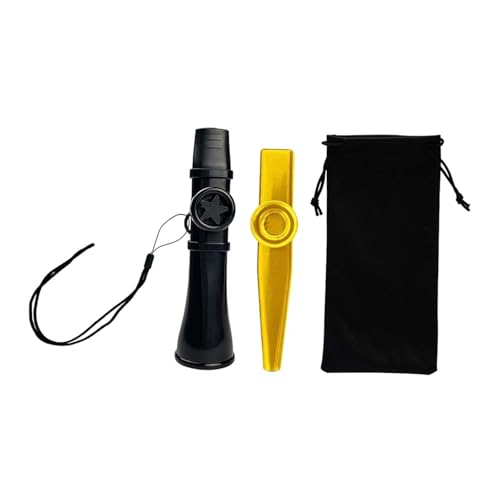 Colaxi 2 個セット カズー楽器 ユニークなパーティーの記念品 便利なおもちゃ ギター、キー、ピアノ、ウクレレ初心者用 ハーモニカ, 黒