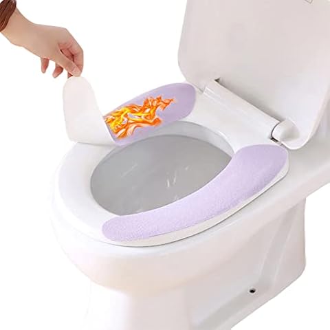 Toilettensitzbezug,Toilet Cover Pad,Toilettensitzabdeckung,Waschbar Wc-Sitzbezüge,Plüsch Toilet Seat Cover Selbstklebende,Wc Sitz Cover Pad,Warmer Toilet Cover,Warm Toilet Seat Cushion,2 Paar Cover