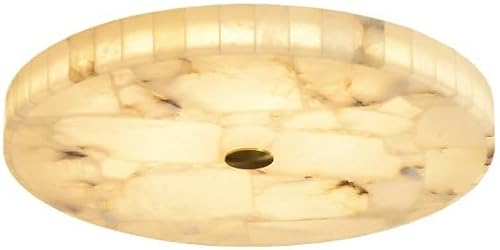 16" Antique Brass Alabaster Glass Ceiling Light Dimmable LED Ceiling
