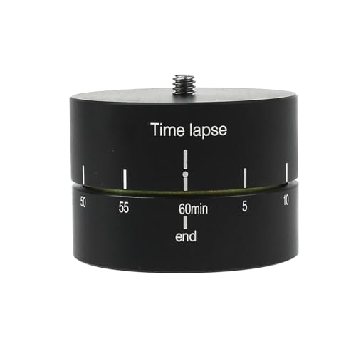 タイムラプスカメラ 携帯電話タイムラプス 360 度自動回転三脚ヘッド取付ベース 360 タイムラプス Gopro アクションカメラ一眼レフ写真撮影 写真 動画 植物(Metal Black)