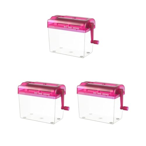 Déchiqueteuse de papier manuelle rouge portable 17x15x9,5 cm compacte