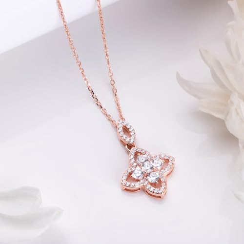 Men's 925 Sterling Silver Delicate Floral Plated Necklace, Gift for Him