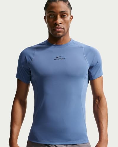 Nike Herren-T-Shirt Pro Training Dri FIT Kurzarmshirt, Funktionsmaterial, Indigo Storm/Black, L