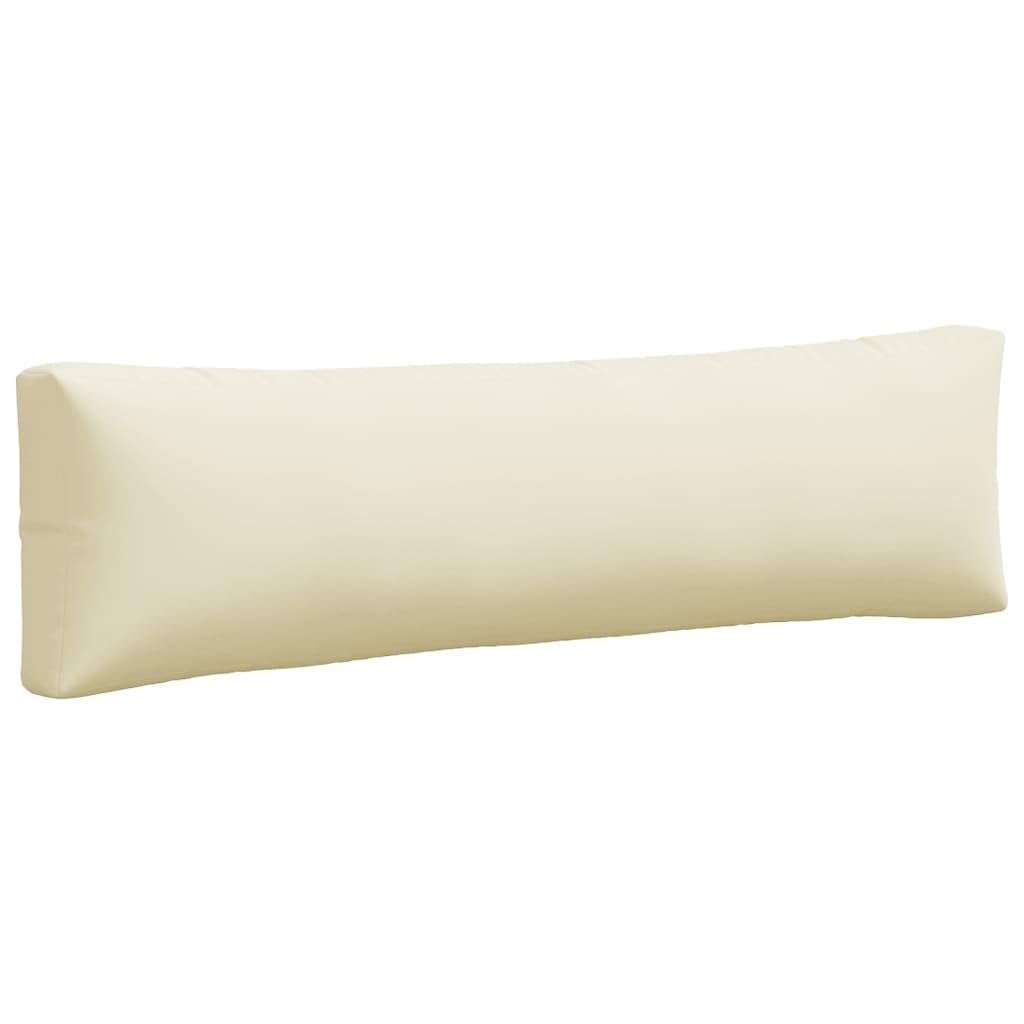 Cuscini per pallet, 2 pezzi, in tessuto crema, 110 x 58 x 10 cm, cuscini per seduta e schienale, imbottiti, impermeabili, morbidi e confortevoli, per esterni, balcone, terrazza, sedia da