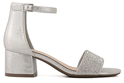 Image of LONDON FOG Women's Nikki Low Two Piece Block Heel Dress Shoe Ladies Ankle Strap Pump Sandal
