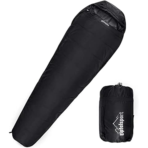 Mummy sleeping bag - warm sleeping bag for adults and children | Mini Sleeping Bag for summer, 100gr/m², black Cover