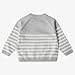 Stellou & friends 100% Cotton Knit Striped Baby Toddler Boys Girls Long Sleeve Sweater with Shoulder Button Closure (Grey with White Stripes, 3-4 Years)