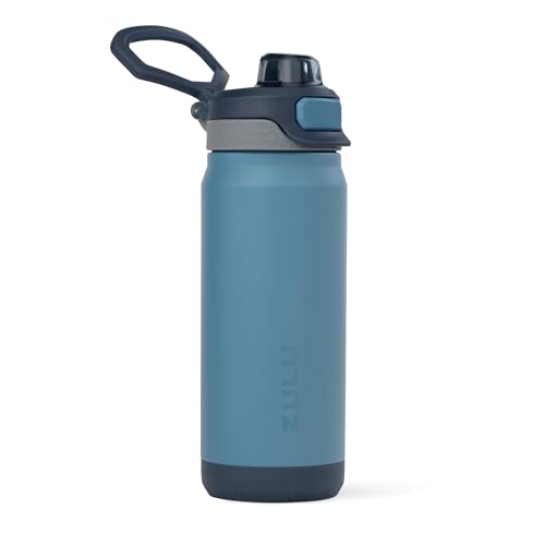 Image of ZULU Powerfill Pro 18oz Kids Stainless Steel Water Bottle with Quick Fill Lid, Triple Wall Vacuum Insulated, Leak Proof Locking Lid, Sip & Chug, Reusable, BPA Free, Dishwasher Safe, Midnight Storm