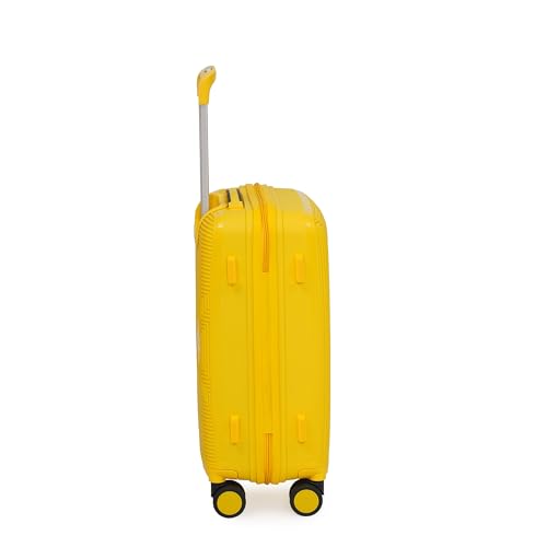 Image of SWISS MILITARY Maze 20-Inch Hard Top Peach Luggage Trolley Bag Durable Polypropylene Body TSA Lock Body-Coloured 360 Degree Rotating 8 Wheels Lightweight Stylish Travel Suitcase