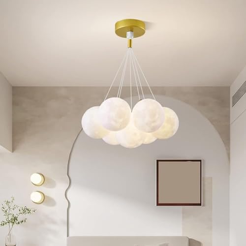 Lámpara de araña burbujas LED moderna, luces colgantes con forma bola ajustables compatibles el comedor, la sala estar y dormitorio,Lujo