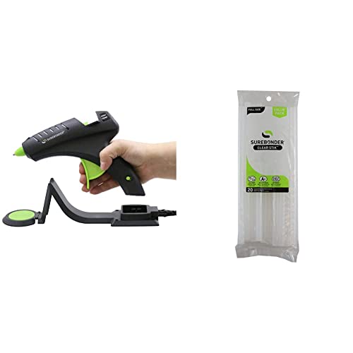 Surebonder Cordless Hot Glue Gun, High Temperature & Other Strong Materials (Specialty Series CL-800F) & Made in the USA All Purpose Stick Glue Sticks-All Temperature-Clear 7/16