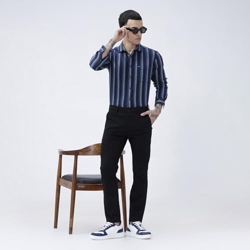 Image of BASICS Premium Cotton Stretch Formal Trousers for Men | Office Pants