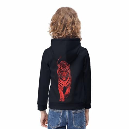 Sweat à capuche tigre rose garçon 6-15 ans - Pull stylé animaux - 4