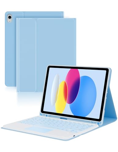 Étui avec clavier Bluetooth LAMA pour iPad 10 pour travailler sans ordinateur grâce au pavé tactile