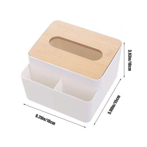 Image of Tissue Storage Box, White | Home Decor, Living Room, Paper Towel Case Cover, Office