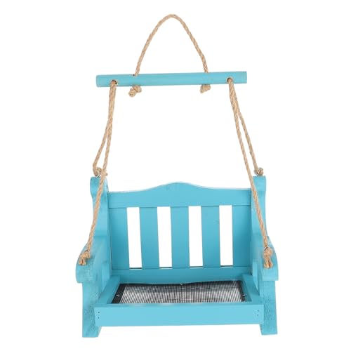 Mangeoire oiseaux suspendre bleu en forme de chaise avec toit jardin - 2