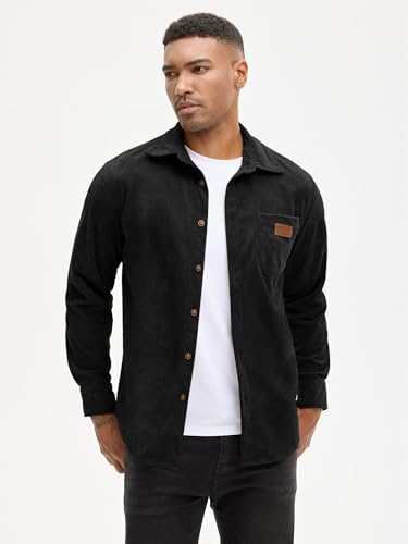Image of Comdecevis Men's Corduroy Shirt Long Sleeve Shacket