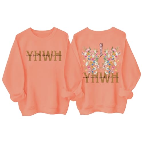 Christian Hoodie for Women Men YHWH Christian Every Breath Speaks His Name Hoodie Jesus Faith Sweatshirt