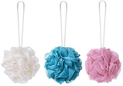 TWIREY loofah for bathing for women loofah for bathing scrub loofah for men Set of 3 (Random Colour)