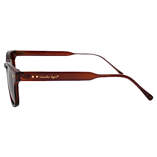 Guam Polarized Sunglasses for Men or Women Brown Frame w/Double Metal Rivets & Brown Lens3