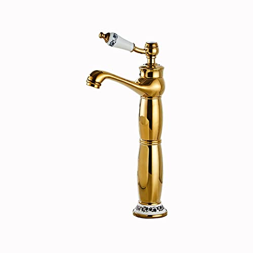 Robinet doré pour évier de salle de bain installation rapide