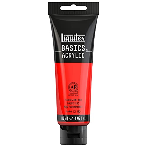 Liquitex BASICS Acrylic Paint, 4-oz tube, Fluorescent Red