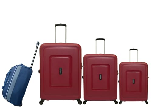 Image of VIP Aristocrat 4 pcs 55, 66 & 76 Cm Hard Polypropylene 8 Wheels Luggage Set of 3 Trolley and 52 Cm Duffle with Elegent Color,Pattern,7 Years International Warranty (Maroon)