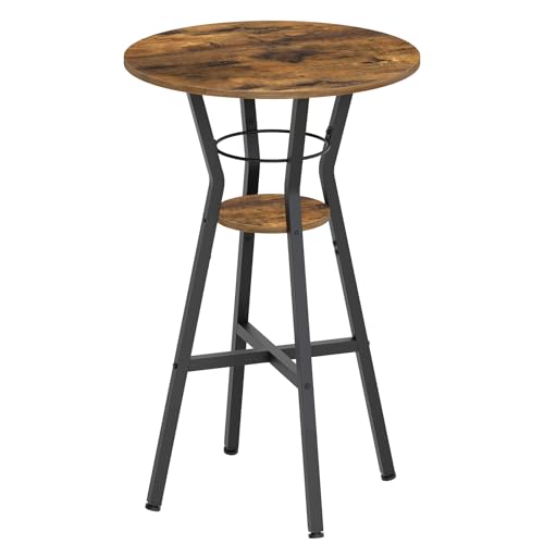 YATINEY Bar Table, 2-Tier Round High Top Table, Pub Table, Home Bar Counter Height Tables, Bistro...