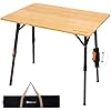 KingCamp Bamboo Mesa Plegable de Camping, Altura Ajustable, Portátil y Compacta con Estructura de Aluminio para Picnic y BBQ al Aire Libre miniatura 2