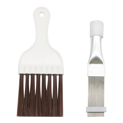 Peine de aleta de condensador de aire acondicionado, 2 piezas peine de limpieza de condensador,Peine de láminas de aire acondicionado, cepillo de limpieza para limpiar aires acondicionados, láminas