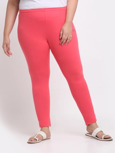 Image of Soft Cotton Ankle Lenght Solid Regular and Plus 35 Colours Leggings for Womens and Girls (Sizes :- M to 6XL)