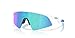 Oakley OJ9015 Resistor Sweep Rectangular Sunglasses, Polished White/Prizm Sapphire, 28 mm