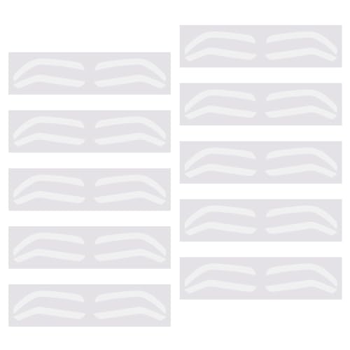 Paquete De 10 Plantillas De Cejas Blancas Ajustables Impermeables Pegatinas Reutilizables Para Aplicación De Maquillaje Simétrico Preciso Proyectos De Ajuste Facial Ajustable