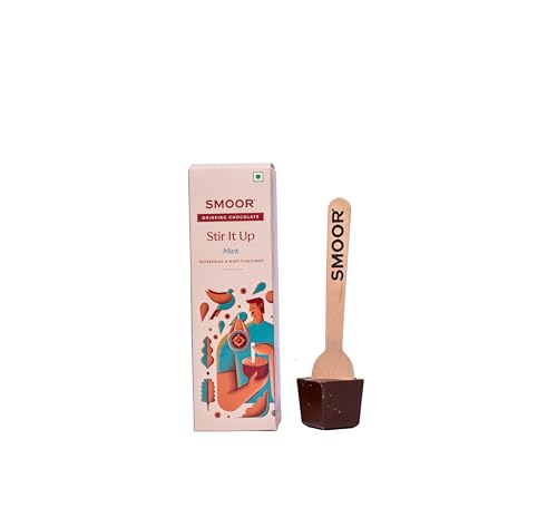 Image of SMOOR Stir-it-Up Mint Hot Chocolate Pack of 3 Cubes | DIY dissolvable hot chocolate on a stick | Perfect For Snacking, Birthday, Anniversary, Gifting | 90g (Pack Of 3)