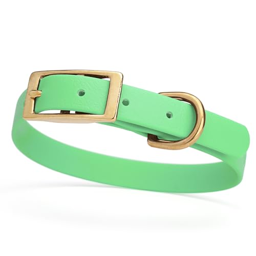 Image of Viper Biothane Heavy Duty Waterproof Dog Collar Strong Coated Nylon Webbing w /Solid Brass Hardware Odor-Proof Easy to Clean High Performance Fits Small Medium or Large Dogs, Sea Foam Green
