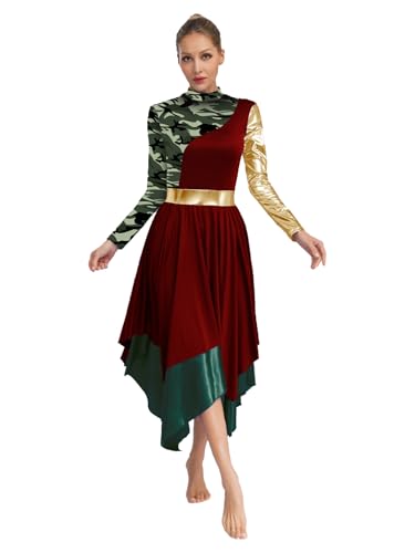 Robe danse contemporaine fluide ranrann avec manches longues imprimées
