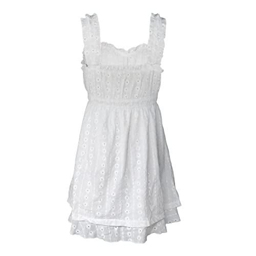Image of Women Graduation Mini Dress Y2k Sleeveless Sqare Neck A-line Babydoll Short Dress Coquette Party Club Dress