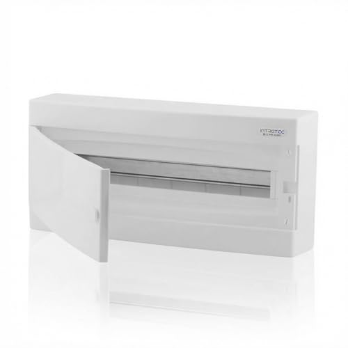 Intratec Coffret de Distribution en Saillie 1 Rangée – IP40 Boîtier pour 24 Modules avec Porte...