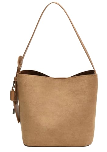 Faux Suede Shoulder Bag for Women Crossbody Bag Small Slouchy Fall Totes Top Handle Handbag Retro Clutch Purse 2025