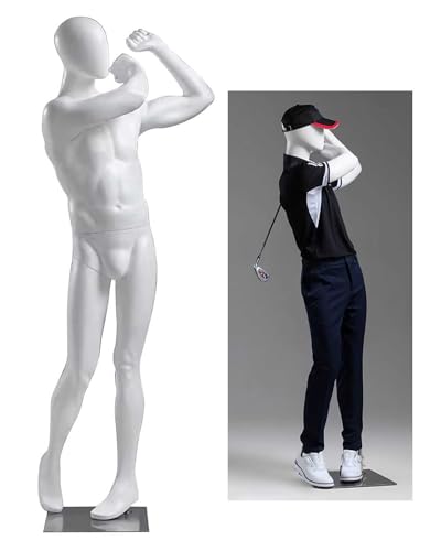 Maniquí de golf para exhibición de ropa, maniquí realista con base para equipos deportivos, soporte de modelo duradero y funcional