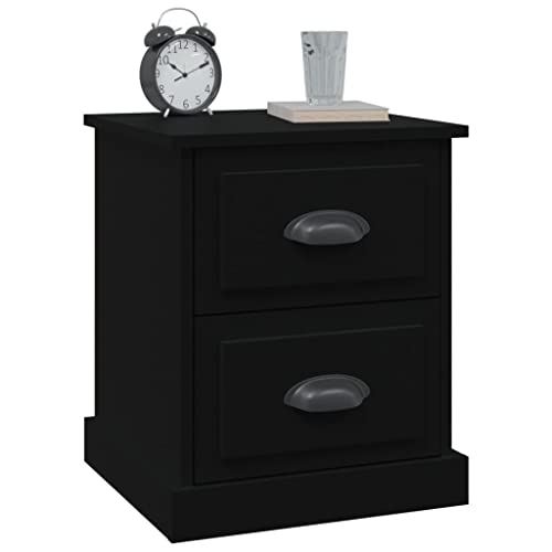 Table de chevet en bois noir au design moderne et compact