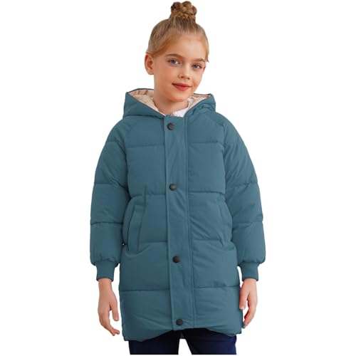 Toddler Boys Girls Hooded Puffer Jackets Lightweight Winter Coats Thick Padded Outerwear Blue 4-5 Years