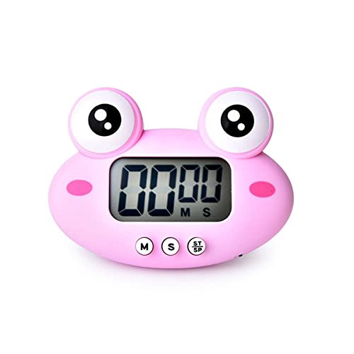 Digitaler Küchentimer mit großem LCD-Display Eieruhr Magnetisch, Digital Stoppuhr Countdown Küchenwecker Zeitmesser Rosa Cover
